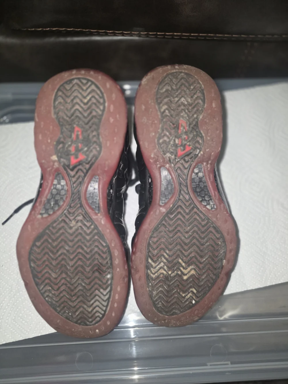 Nike Foamposite Men’s Black and Maroon Sneaker Shoes
